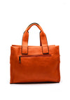 Zen Collection Faux Leather Braid Medium Grab Bag, Orange