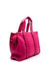 Zen Collection Faux Leather Braid Medium Grab Bag, Pink