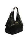 Zen Collection Hobo Style Faux Croc Shoulder Bag, Black