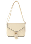 Zen Collection Faux Pebbled Leather Envelope Shoulder Bag, Cream