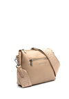 Zen Collection Faux Leather Logo Sports Strap Bag, Beige