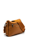 Zen Collection Faux Leather Logo Sports Strap Bag, Camel