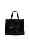 Zen Collection Flower Satchel Bag, Black