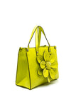 Zen Collection Flower Satchel Bag, Lime Green