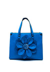 Zen Collection Flower Satchel Bag, Royal Blue