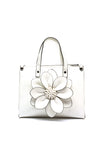 Zen Collection Flower Satchel Bag, White