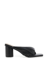 Zen Collection Faux Leather Knot Heeled Shoe, Black