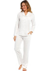 Pastunette Deluxe Satin Stripe Pyjama Set, White