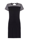 Pastunette Sheer Lace Trim Jersey Nightdress, Black