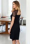 Pastunette Sheer Lace Trim Jersey Nightdress, Black