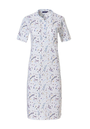 Pastunette Bird Print Short Sleeve Nightdress, White