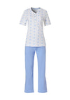 Pastunette Polka Dot Print Pyjama Set, White & Blue