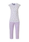 Pastunette Floral Capri Pyjama Set, White Multi