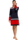 Pastunette Long Sleeve Stripe Night Dress, Navy Multi