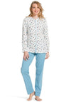 Pastunette Dot Print Pyjama Set, Blue