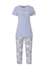 Pastunette Stripes & Paisley Print Pyjama Set, Blue Multi