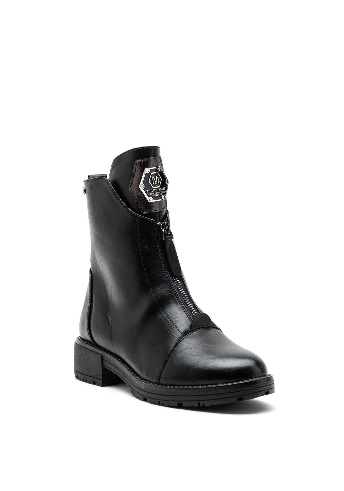 Patrizio Como Eboli Biker Ankle Boot, Black