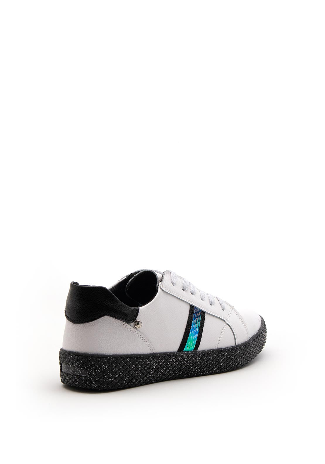 Patrizio Como Tellaro Glitter Rubber Sole Trainer, Black Multi