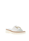 Paul Green Leather Chain Mules, White