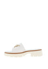 Paul Green Leather Chain Mules, White