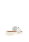 Paul Green Leather Chain Mules, White