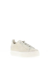 Paul Green Leather Elastic Lace Platform Trainers, Silver