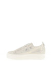 Paul Green Leather Elastic Lace Platform Trainers, Silver