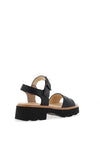 Paul Green Leather Buckle Sandals, Black