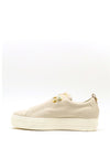 Paul Green Leather Elastic Lace Platform Trainers, White