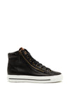 Paul Green Leather Zip High Top Trainers, Black