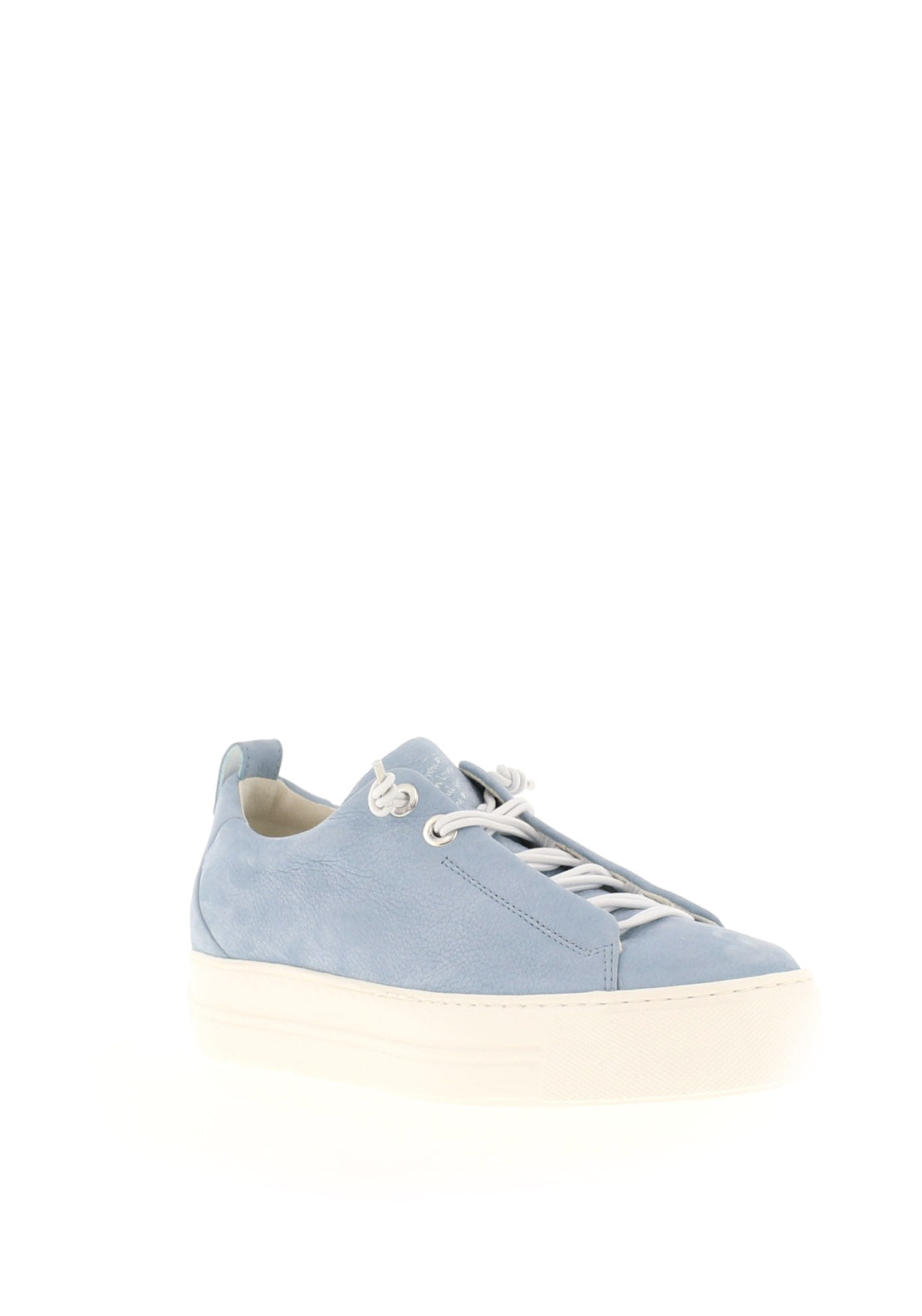 Paul Green Leather Elastic Lace Platform Trainers, Blue