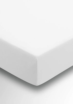 Peacock Blue Hotel 220 TC Fitted Sheet, White