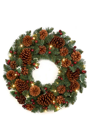 Premier Christmas Pre Lit LED Christmas Wreath