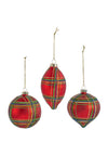 Premier Christmas Tartan Glitter Christmas Bauble
