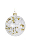 Premier Christmas Clear Glass Ball Ornament with gold beads
