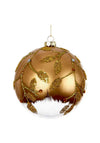 Premier Christmas Gold Painted Clear Glass Ball Ornament