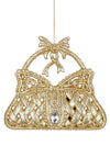 Premier Glitter Handbag Christmas Decoration, Gold