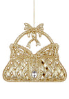 Premier Glitter Handbag Christmas Decoration, Gold
