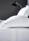 Peacock Blue Linley Flat Sheet, White