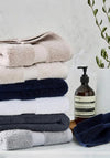 Peacock Blue Hotel Savoy Towels, White