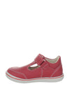 Ricosta T-Bar Velcro Girls Leather Shoes, Red
