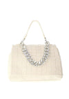 Zen Collection Medium Quilted Satchel Bag, Beige