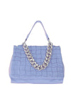 Zen Collection Medium Quilted Satchel Bag, Blue