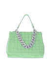 Zen Collection Medium Quilted Satchel Bag, Green