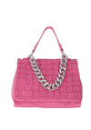 Zen Collection Medium Quilted Satchel Bag, Pink