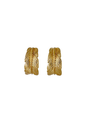 Pilgrim Lauren Feather Hoop Earrings, Gold