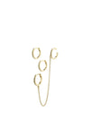 Pilgrim Blossom 2-in-1 Set of Recycled Hoops and Cuff Earrings, Gold