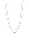 Pilgrim Blossom Crystal Pendant Necklace, Silver