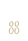 Pilgrim Love Set of 2 Hoop Earrings, Gold