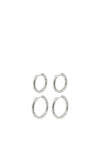 Pilgrim Love Set of 2 Hoop Earrings, Silver